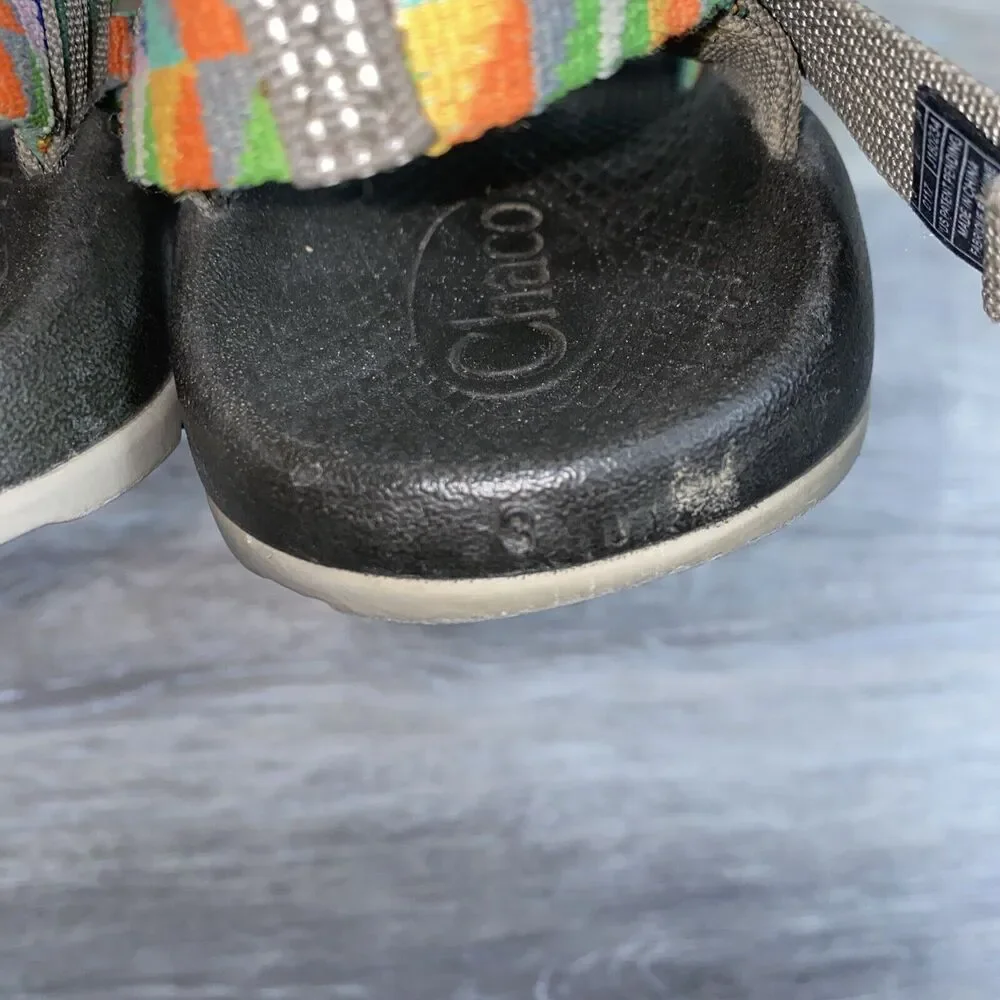 Chaco Big Kid Youth ZX1 Ecotread Sandal Rainbow Colorful Adjustable Strap Shoe 3